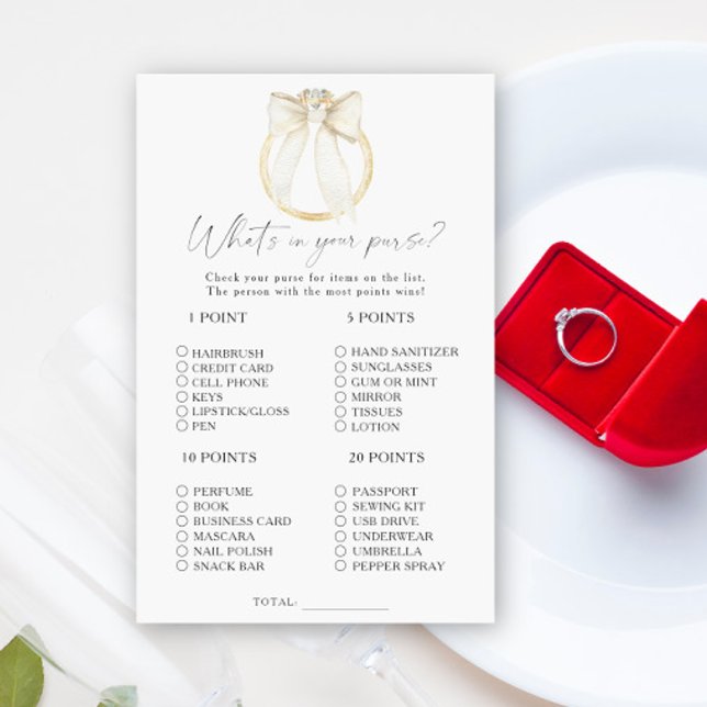 Lámina Juego de la ducha de novia: ¿Qué hay en tu bolso?  (Subido por el creador)