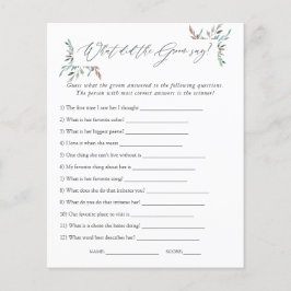 Lámina Juego de la ducha nupcial de invierno con vegetaci