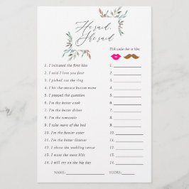 Lámina Juego de la Ducha Nupcial de Vegetación Rústica de