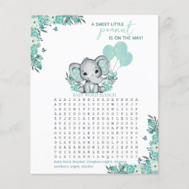 Lámina Juego de la ducha para bebé elefante neutral