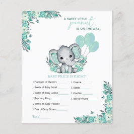 Lámina Juego de la ducha para bebé neutral elefante