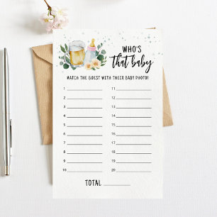 Lámina Juego de la Foto del Bebé ¿Quién es ese Bebé Rosa