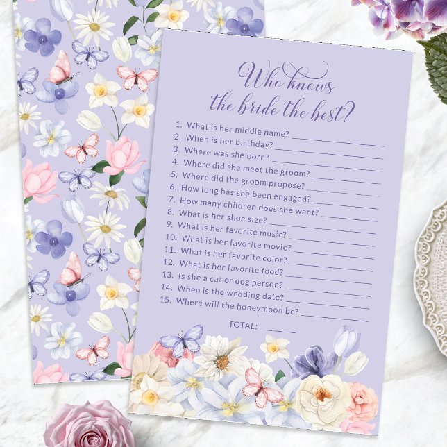 Lámina Juego de la Novia Desconocida Morada (Purple Who Knows The Bride Game
)