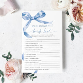 Lámina Juego de lazo azul Quién conoce mejor a la novia