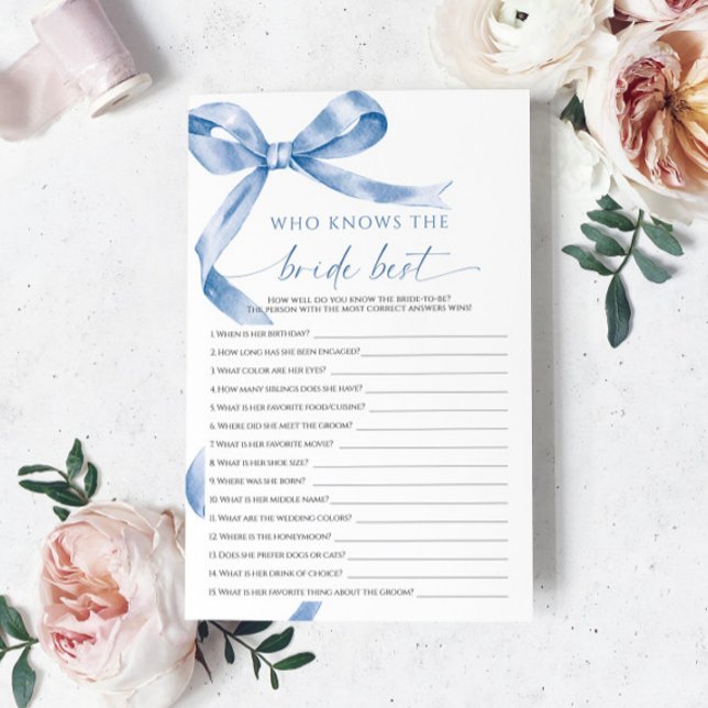 Lámina Juego de lazo azul Quién conoce mejor a la novia (Subido por el creador)