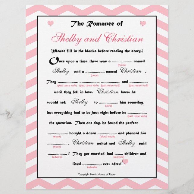 Lámina Juego de Libros de Boda de ducha de novia (Anverso)