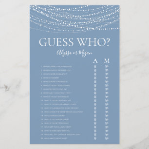 Lámina Juego de lluvia de ideas LGBTQ Guess Who Dusty Blu