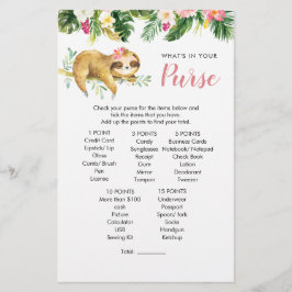 Lámina Juego de maletas para Baby Shower Sloth Chica Trop