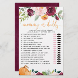 Lámina Juego de mamá o papá Calabazas florales caídas