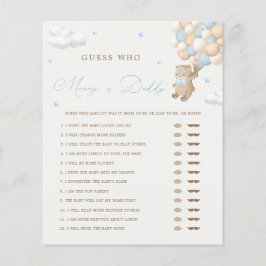 Lámina Juego de mamá o papá de Baby Shower azul