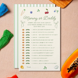 Lámina Juego de mamá o papá de Baby Shower de crecimiento