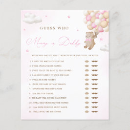 Lámina Juego de mamá o papá de Baby Shower rosado