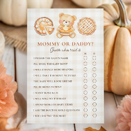 Lámina Juego de Mamá o Papá para Baby Shower de Cutie Pie