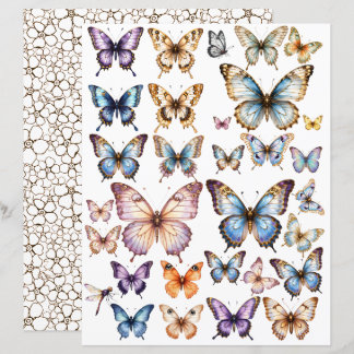 Lámina Juego de mariposa acuarela para corte exigente