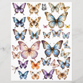 Lámina Juego de mariposa acuarela para corte exigente