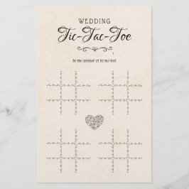 Lámina Juego de mesa decorativo de boda Tic-Tac-Toe Rústi
