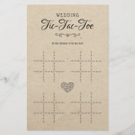 Lámina Juego de mesa decorativo de boda Tic-Tac-Toe Rústi