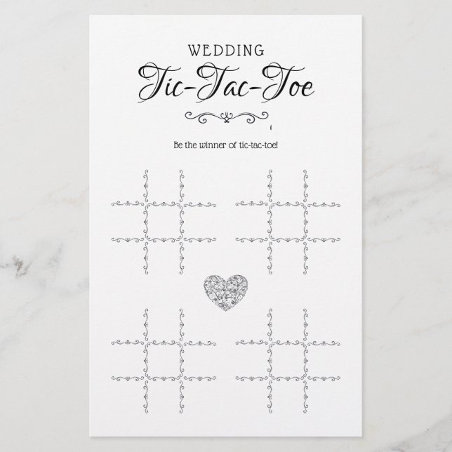 Lámina Juego de mesa decorativo Tic-Tac-Toe boda (Anverso)