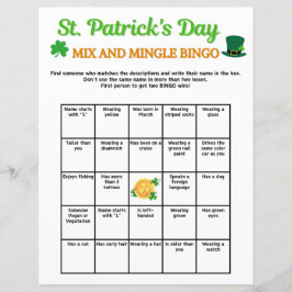 Lámina Juego de mezcla de días de San Patricio y bingo de