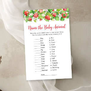 Lámina Juego de nombre de bebé animal de fresa