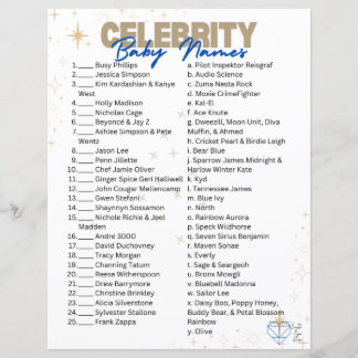 Lámina Juego de nombre de bebé de celebridades