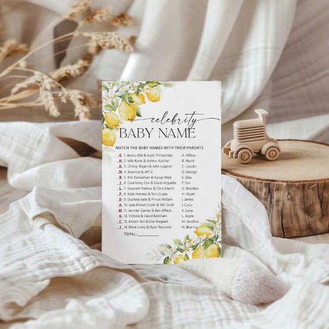 Lámina Juego de nombre de bebé de celebridades de Baby Sh (Subido por el creador)