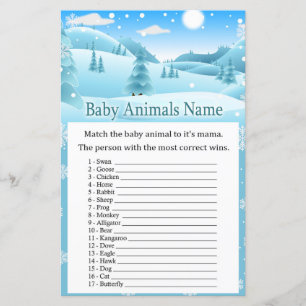 Lámina Juego de nombre para animales de bebé de los bosqu