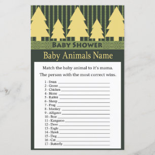 Lámina Juego de nombres de animales del árbol de navidad 