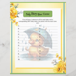 Lámina Juego de nombres de bebé de púas de goma