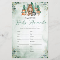 Juego de nombres de bebés animales arbolado verdor