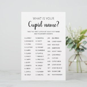 Lámina Juego de nombres de Cupido para fiesta de San Vale