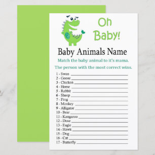Lámina Juego de nombres de los animales de los dinosaurio