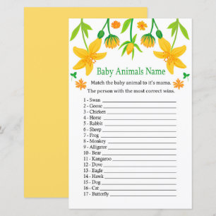 Lámina Juego de nombres de Narcissus Baby Animals