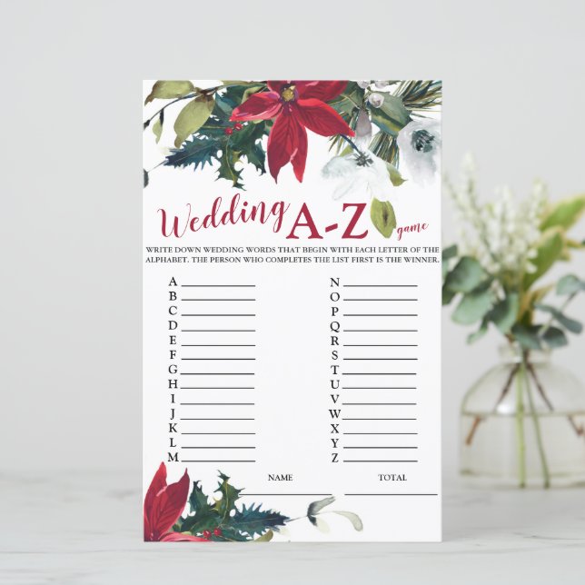 Lámina Juego de novias de Poinsettia para Navidades bodas (Anverso de pie)