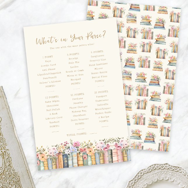 Lámina Juego de novias del tema del libro (Book Theme Bridal Game
)