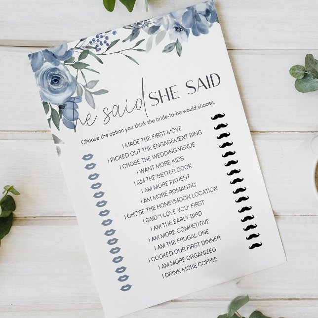 Lámina Juego De Novias Dijo Que Dijo Flores Azul Polvorie (Subido por el creador)