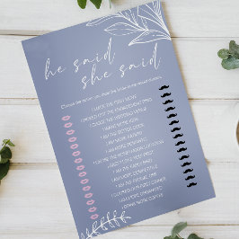 Lámina Juego De Novias Dijo Que Dijo Flores Periwinkle