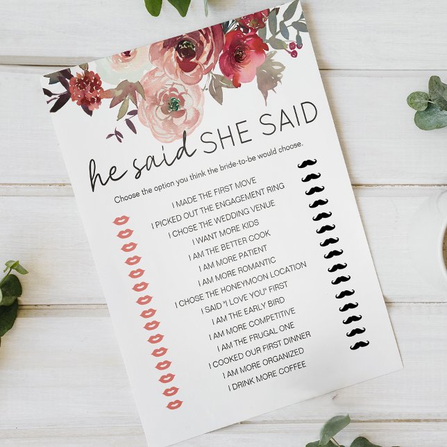 Lámina Juego De Novias Dijo Que Dijo Rosa Floral Red Rubo (Subido por el creador)