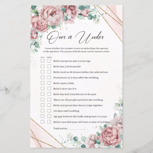 Lámina Juego de oro de eucalipto floral de Rubor (Anverso)