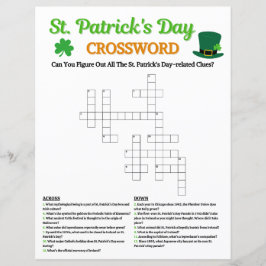 Lámina Juego de palabras cruzadas de San Patricio