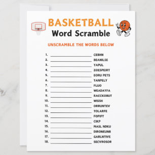 Lámina Juego de palabras de básquetbol