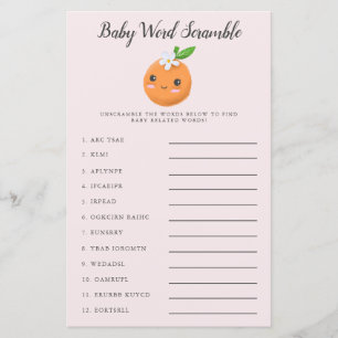 Lámina Juego de Palabras de Bebé Pequeño Rosa