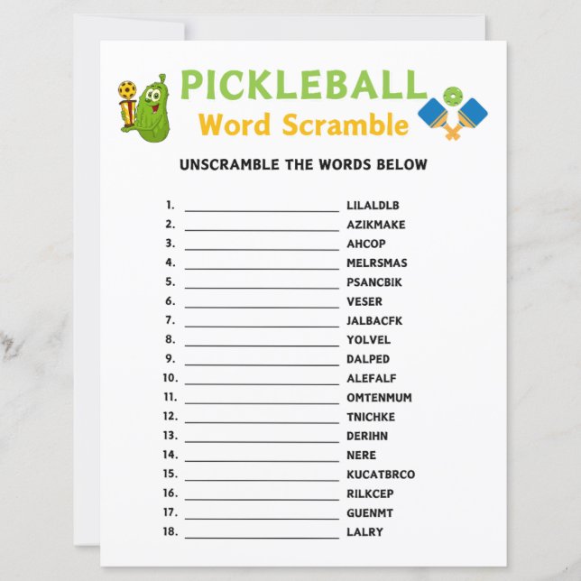 Lámina Juego de palabras de pelletería (Anverso)