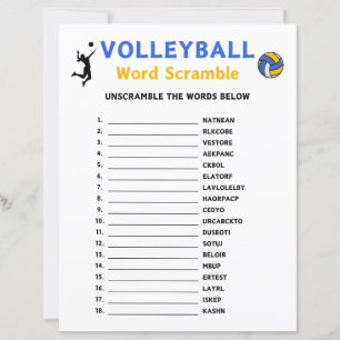 Lámina Juego de palabras de voleibol