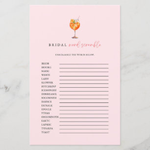 Lámina Juego de palabras desordenadas de boda Pink Spritz