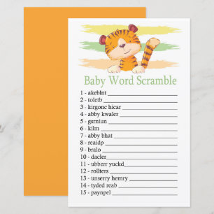 Lámina Juego de palabras desordenadas de Tiger Baby