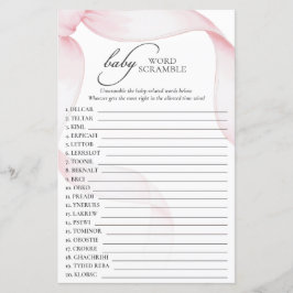 Lámina Juego de palabras desordenadas para baby shower co