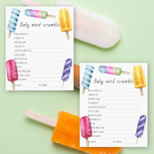 Lámina Juego de palabras desordenadas para baby shower co