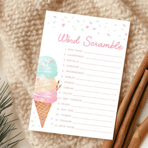 Lámina Juego de palabras desordenadas para baby shower de