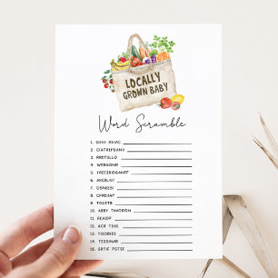 Lámina Juego de palabras desordenadas para baby shower de